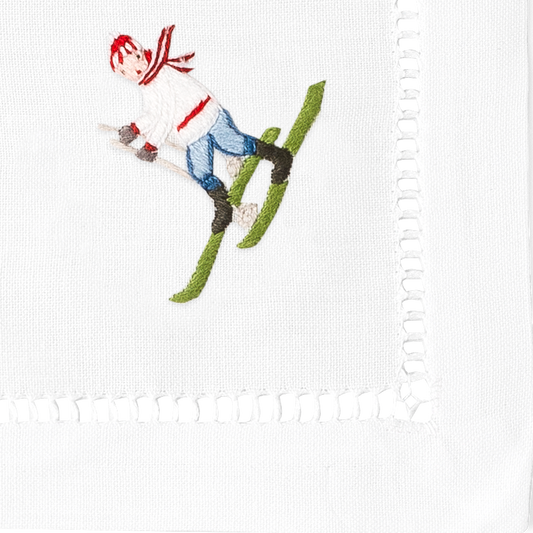 Skiers Cocktail Napkins | Mixed Set of 4