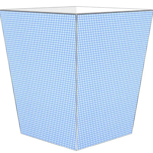 Blue Gingham Waste Basket
