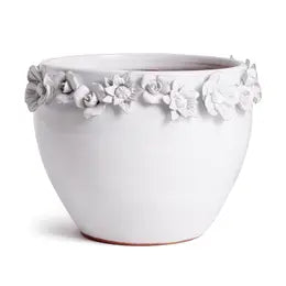 Flower Garland White Cachepot, pot, planter