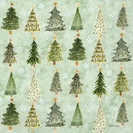 Green Christmas Tree with Yellow Star Tree toppers Cocktail Napkins