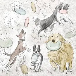 Frisbee Dog Cocktail Napkins