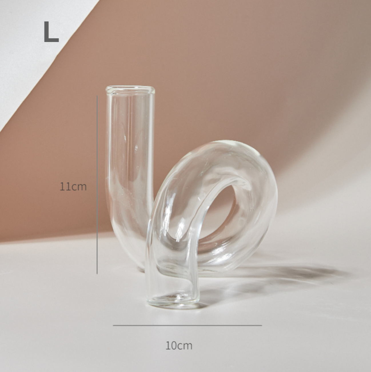 Modern Clear Glass Candle Holder PAIR, candlestick, candle stick