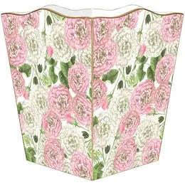 Roses Pink And White Wastepaper Basket
