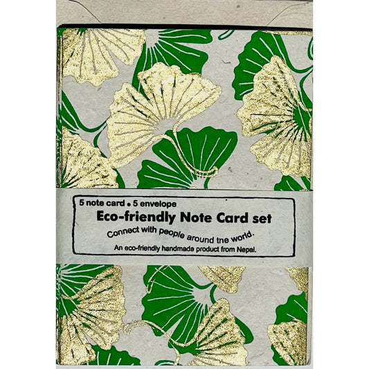 Ginkgo, Gold and Green Note Cards