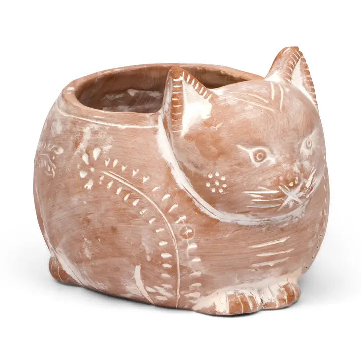 Crouching Cat Planter