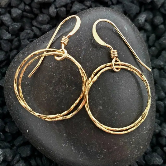 Diamond Cut Double Hoop