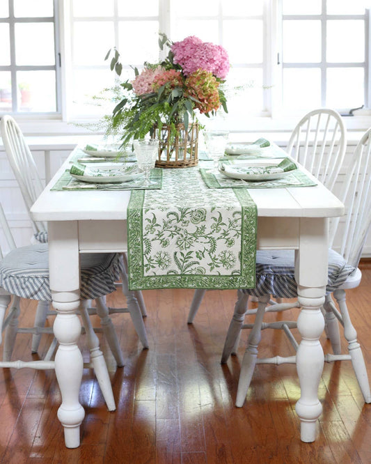 Table Runner, 14"x92", Lilibet Green