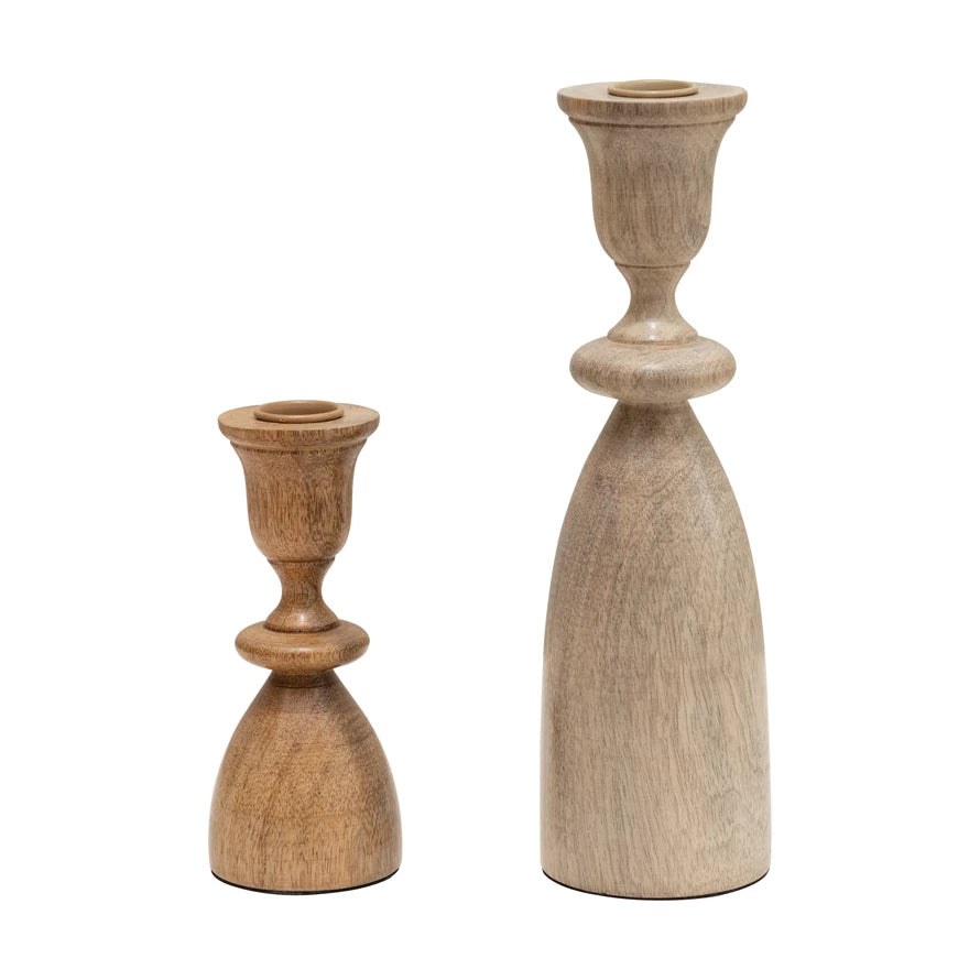 Mango Taper Holders, wood candle holder