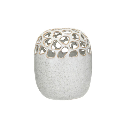 Stoneware Vase with Cutouts