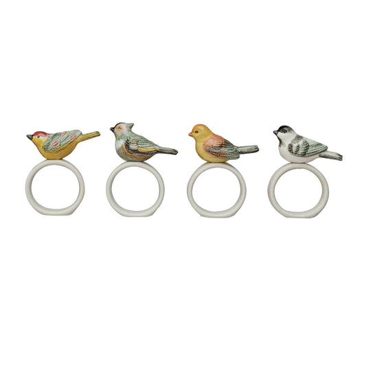 Bird Napkin Rings, Set of 4