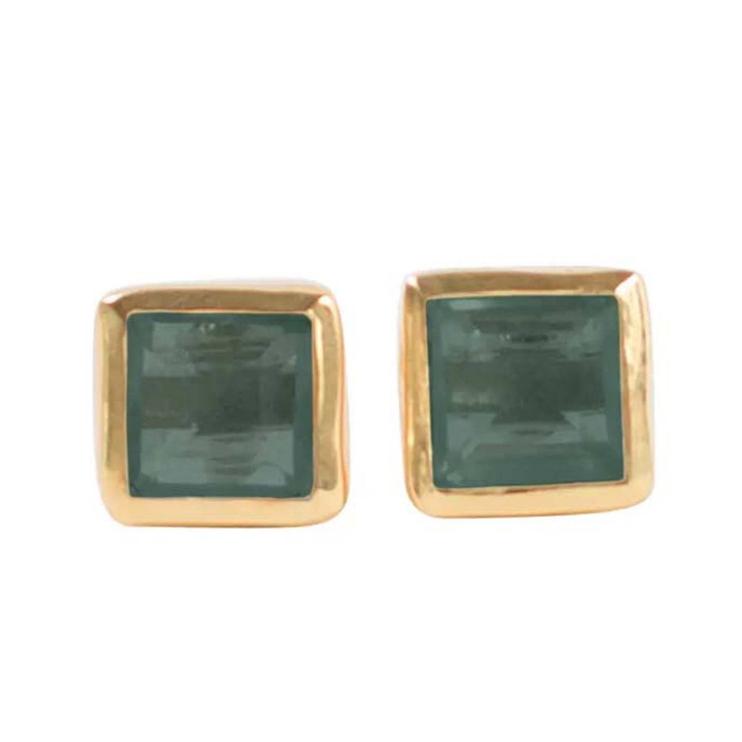 Fair and Square Earrings, chalcedony