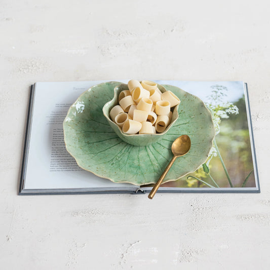 Water Lily Shaped plate with Bowl