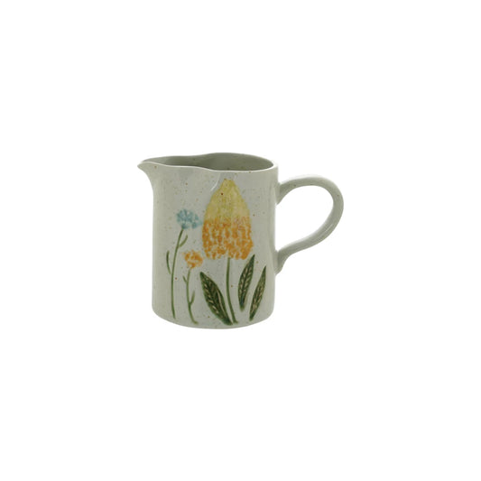Stoneware Creamer with Flowers