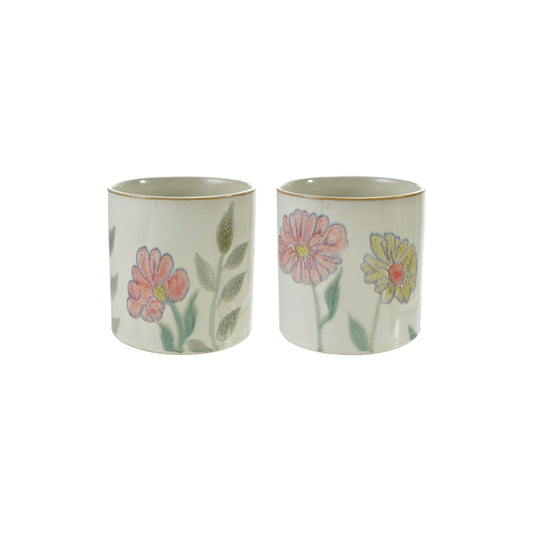 Stoneware Flowered Planter