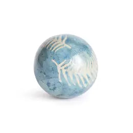 Blue Sphere with Fern Pattern, ball, orb