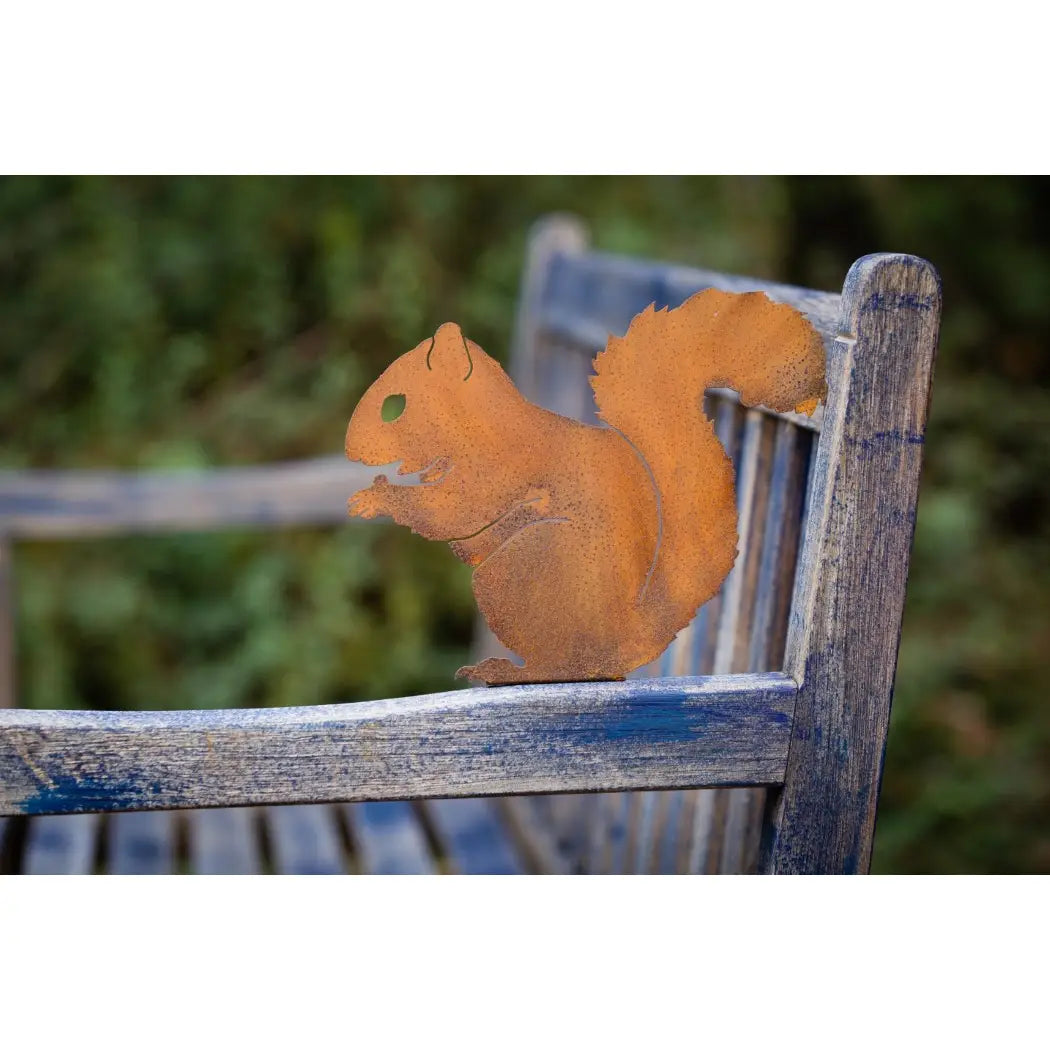 Nibbling Squirrel Fence Art