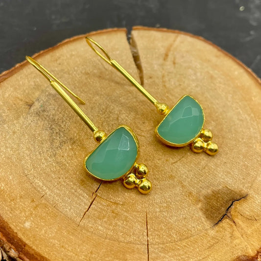 Bali Studs. Chalcedony