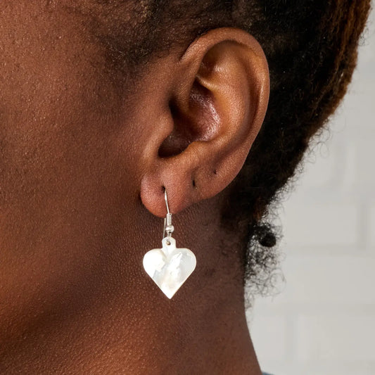 Mother of Pearl Heart Earrings
