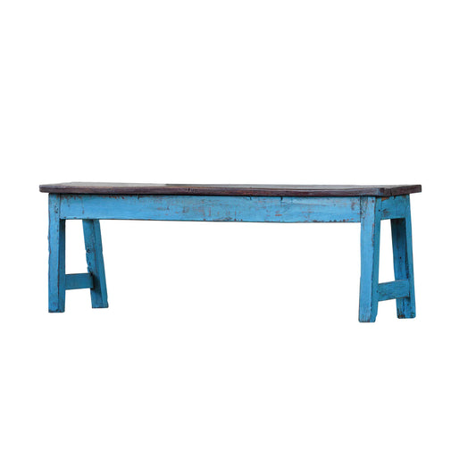 Vintage Blue Bench and Table