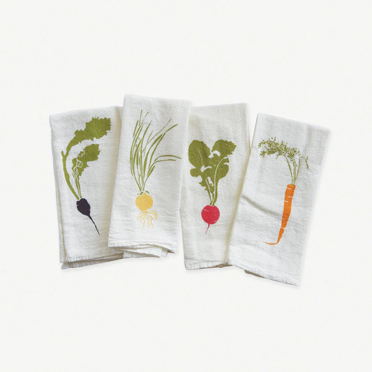 Napkins - Set of 4, Root Veg - Carrot, Radish, Beet, Onions