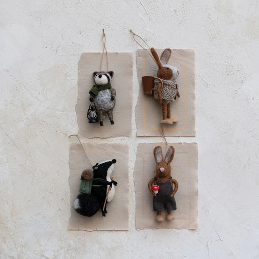 Forest Animal Ornaments, wool felt