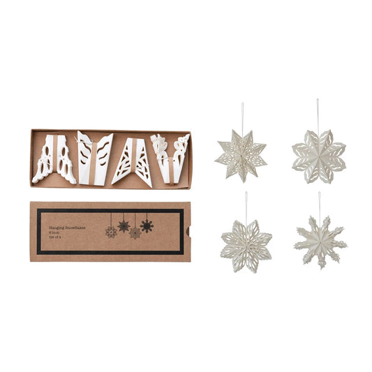 Box of 4 paper Snowflakes