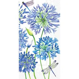 Agapanthus Paper Guest Towels, dinner napkin, blue