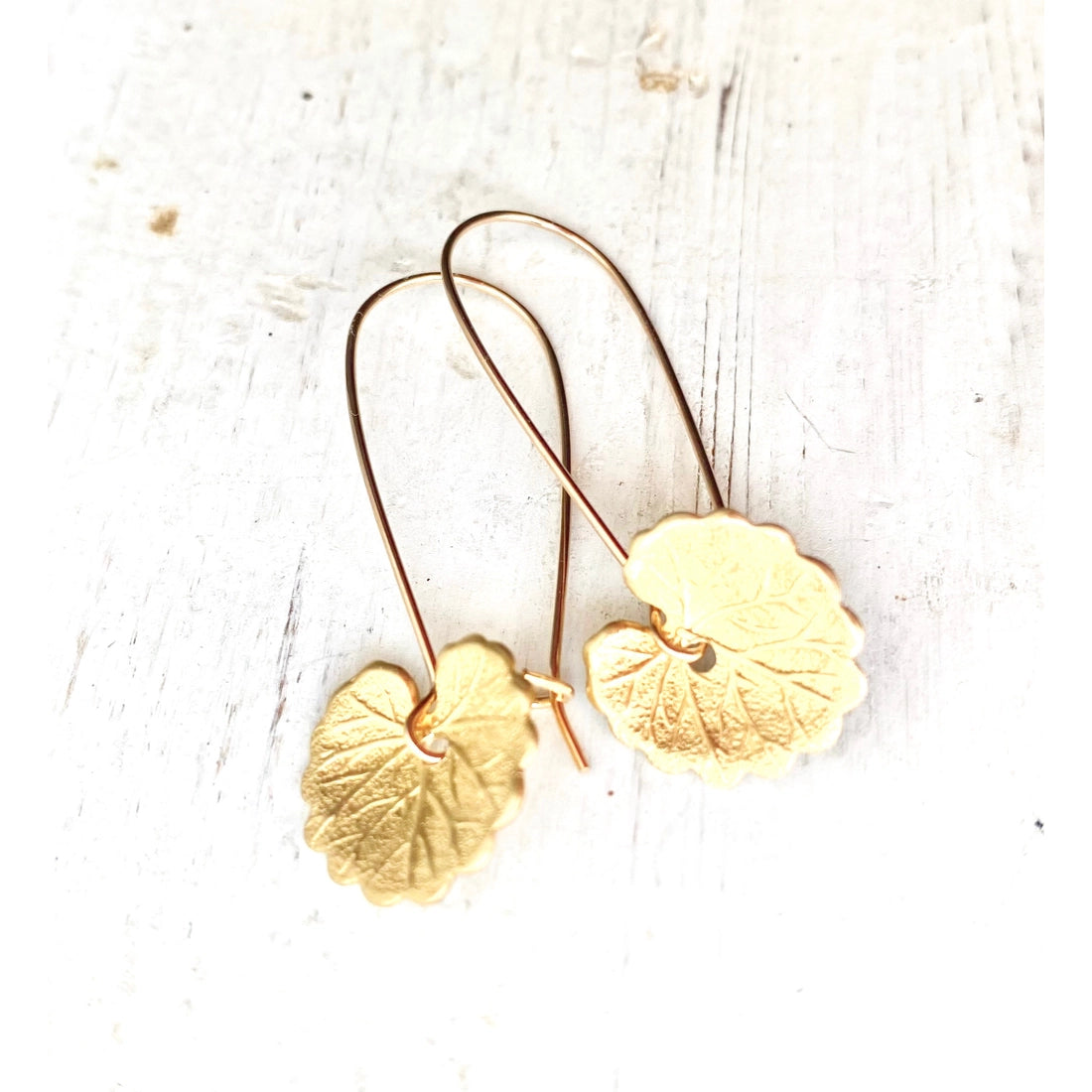 Gold Lily Pad Leaf Earrings