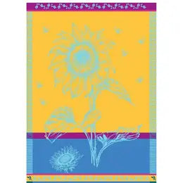 Sunflower Towel, Yellow and Turquoise