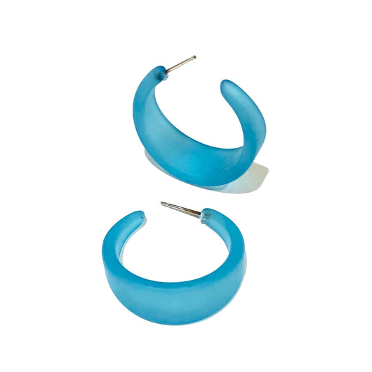 Aqua Blue Marilyn Hoop Earrings