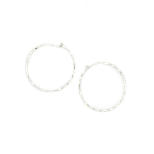 Silver Bamboo Hoops earrings