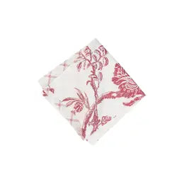 Red and White Floral Napkins