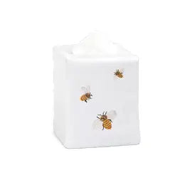 Bee Tissue Box Cover, linen