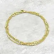 Triple Layer Gold Bead Bracelet Stack