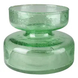 Seeded Glass Bulb Vases, Green