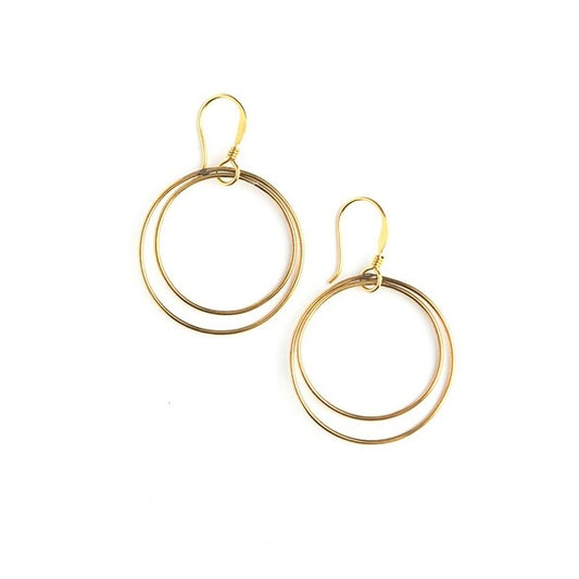 Silver Double Moon Earrings