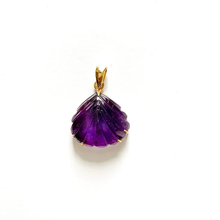 Amethyst Shell Pendant, Necklace