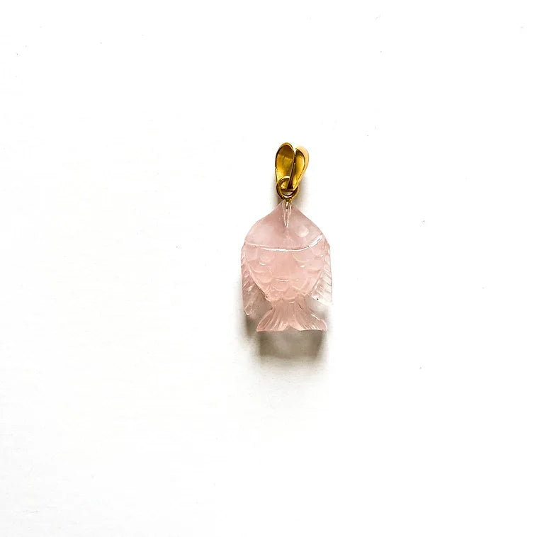 Rose Quartz Fish Pendant, Necklace