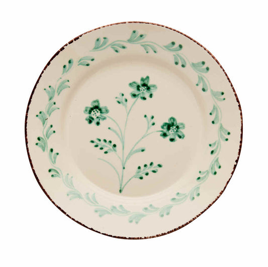 Dinner Plate Green Three Flowers