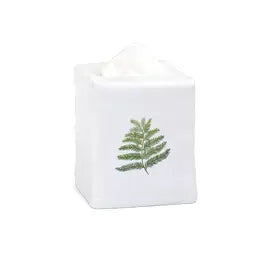 Fern Fabric Tissue Box Cover, linen