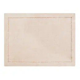Hemstitched  Beige Linen Placemats
