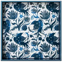 Indigo Birds Tray