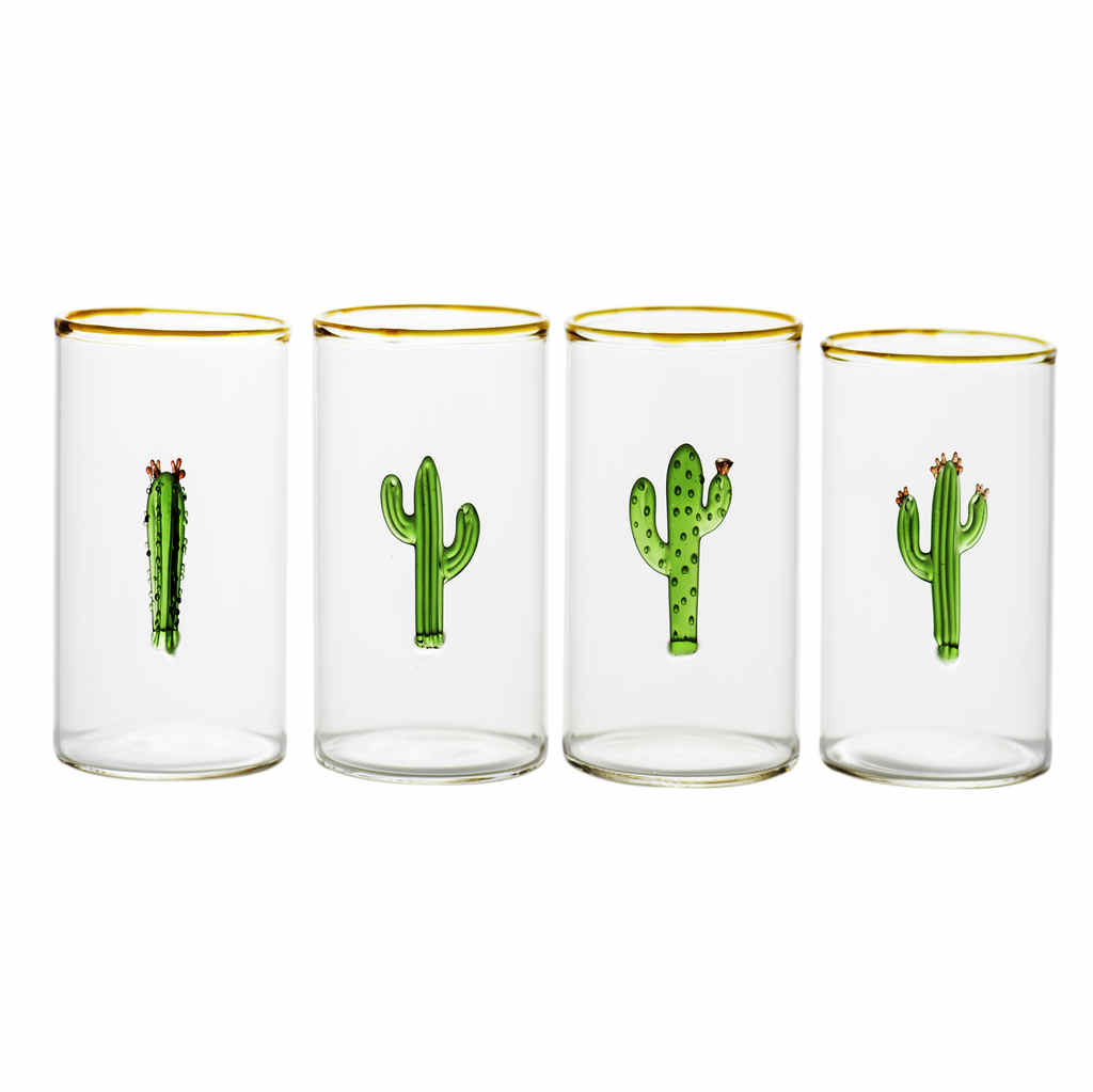 Cactus Cocktail Glasses, Set of 4