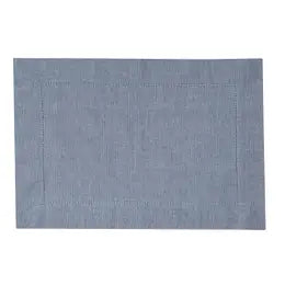 Hemstitch Blue Placemat, Set of 6