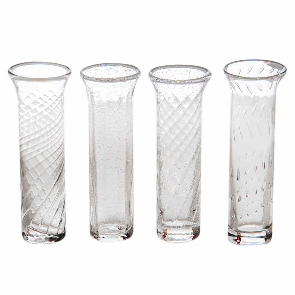 Glass Bud Vase, Set of 4