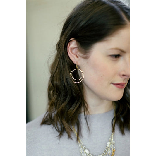 Silver Double Moon Earrings