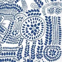 Blue and White Cocktail Napkins, paper napkins, Marimekko