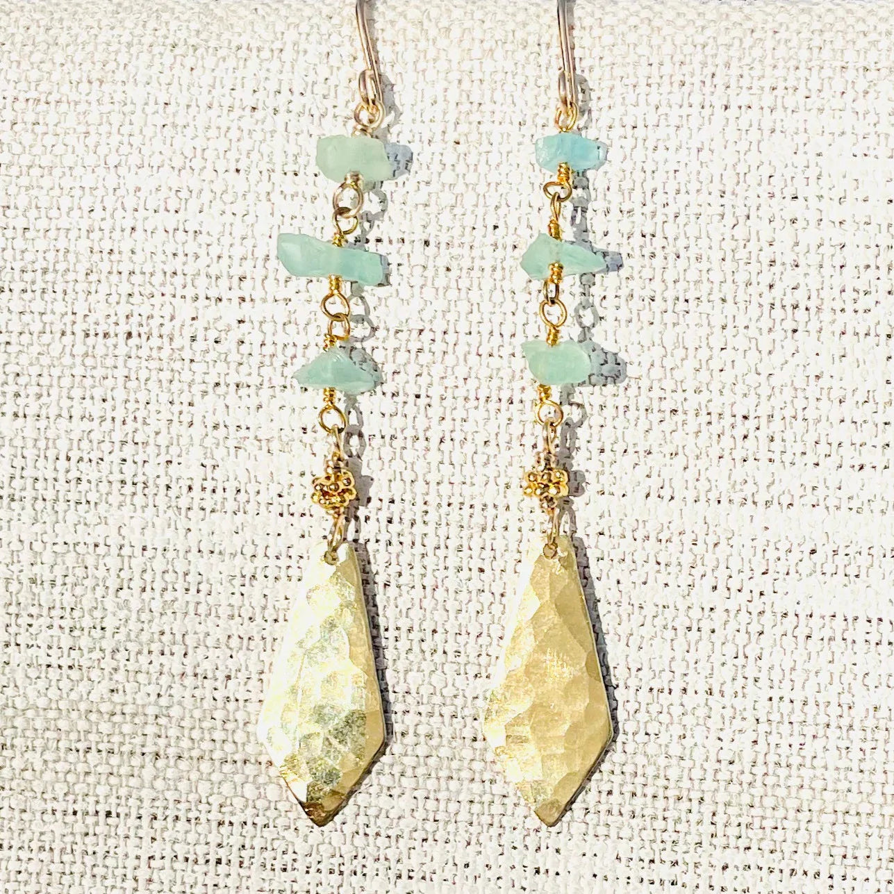 Apatite Hammered Earrings