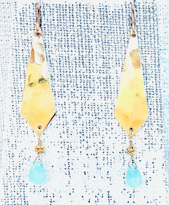 Geometric Chalcedony Earrings