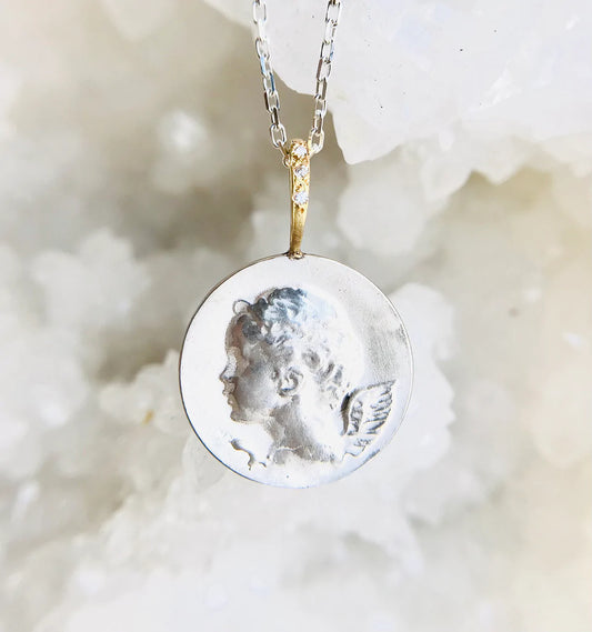 Silver Necklace, angel